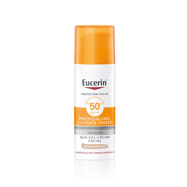 Eucerin Sun Photoaging Control FPS 50+ con color tono medio 50ml