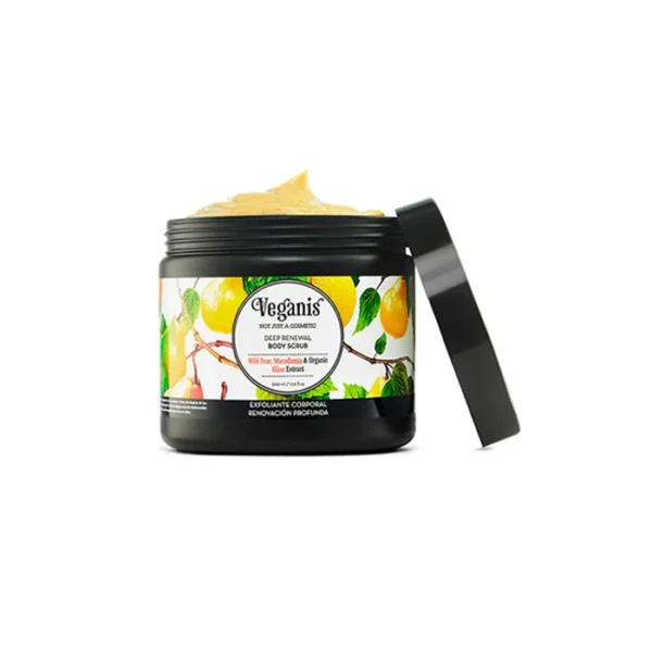 Veganis Exfoliante Corporal Renovación Profunda Pera Silvestre & Macadamia con extracto Orgánico de Oliva 500ml