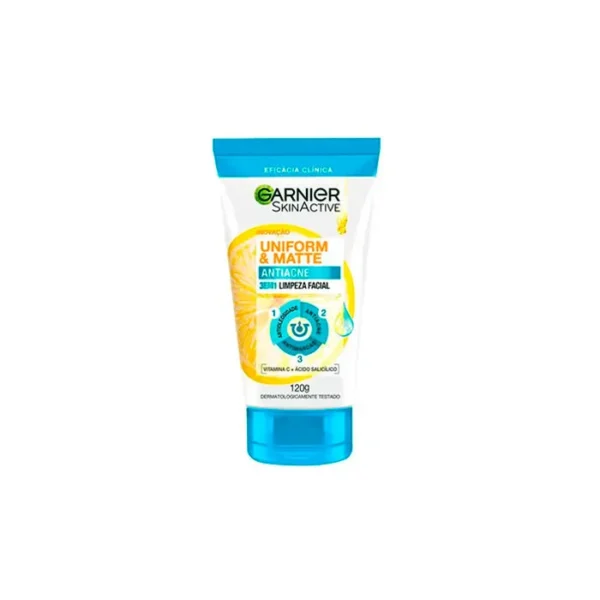 Garnier Uniform & Matte Exfoliante facial antiacné 3 en 1 120 g