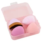 Kit de esponjas y brocha de maquillaje en estuche plástico