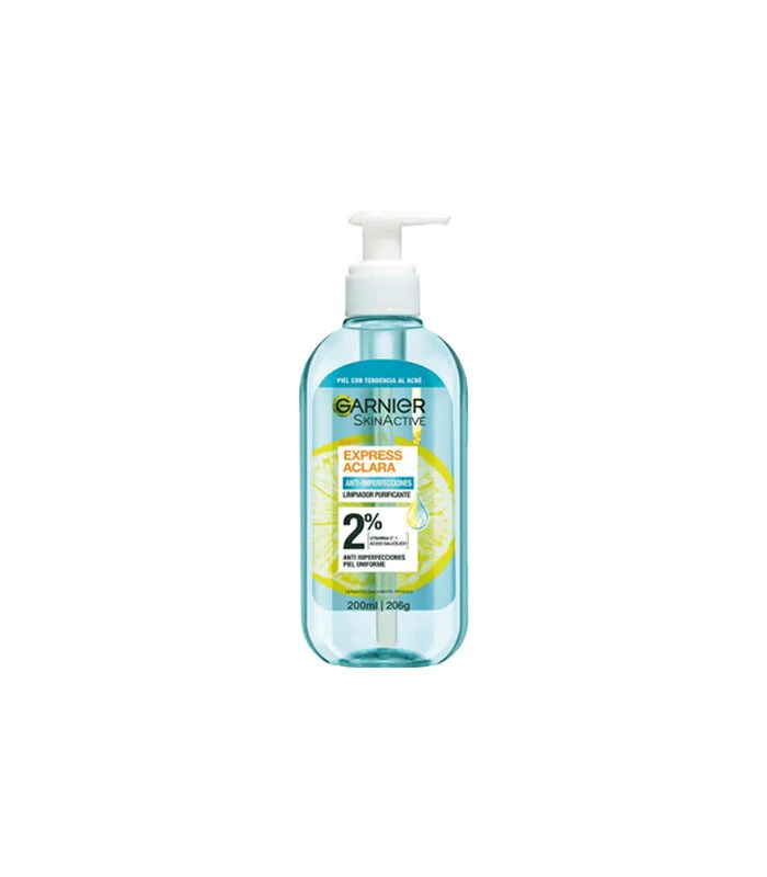 Garnier Express aclara anti acne Gel limpiador 200 ml Garnier Express aclara anti acne Gel limpiador 200 ml - Imagen 1