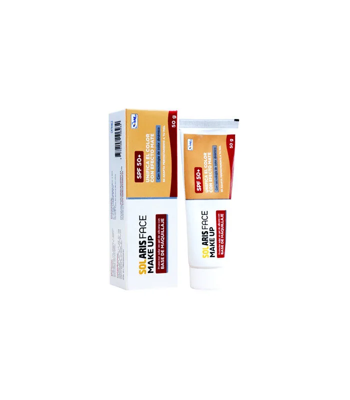 SOLARIS FACE MAKE UP PROTECTOR SOLAR EN GEL DE SILICONA CON BASE DE MAQUILLAJE 50g - Imagen 1